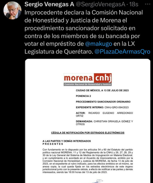Declara Morena improcedente sancionar a diputados locales morenistas ...