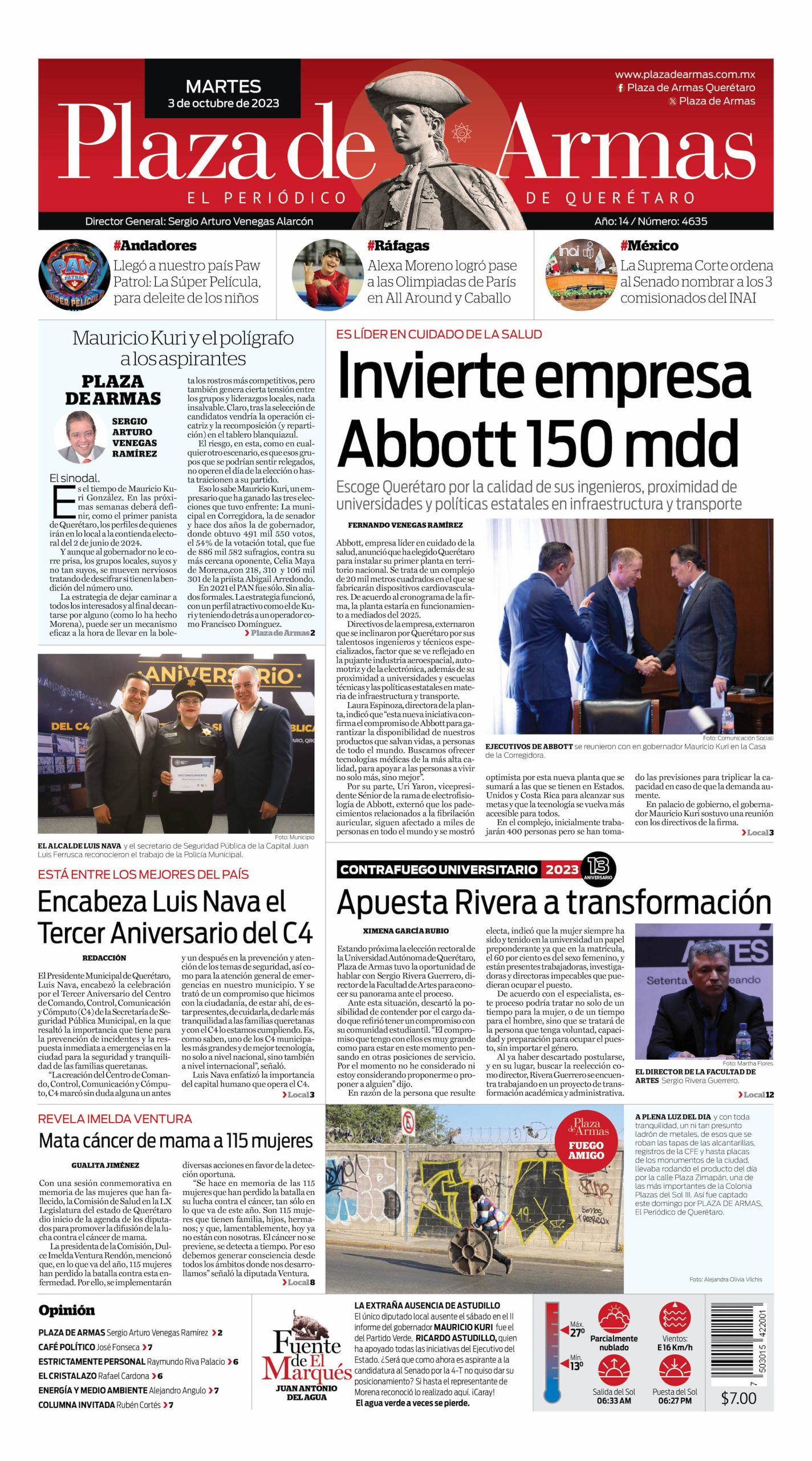 Portada 3 de octubre de 2023