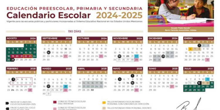 Revela SEP calendario escolar 2024-2025 de 190 días 