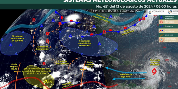 Habrá lluvias puntuales intensas en 6 estados