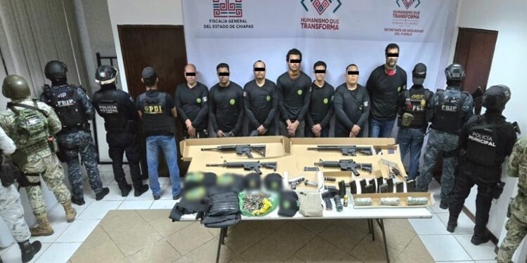 Caen 14 en Chiapas con arsenal 
