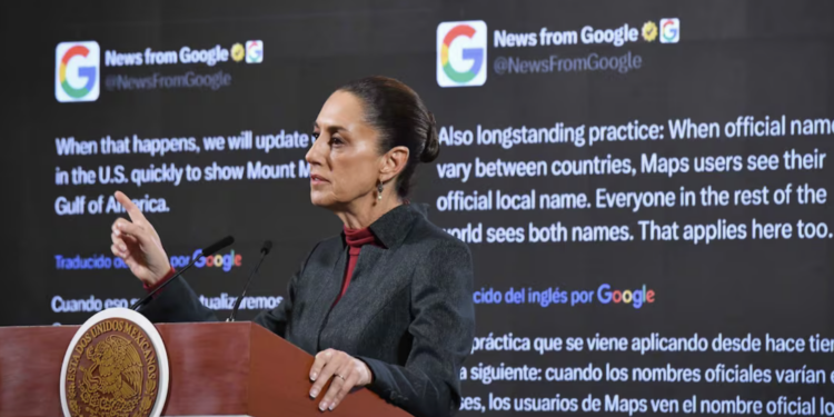 Analiza Sheinbaum demanda contra Google por Golfo de México