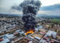 Controlan fuerte incendio cerca de la autopista México-Querétaro