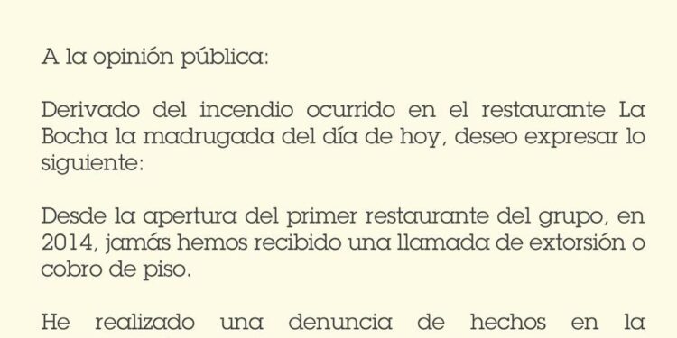 NIEGAN EXTORSIÓN EN LA BOCHA
