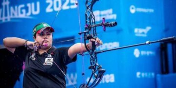 Andrea Becerra conquista Oro en arco compuesto en Mundial