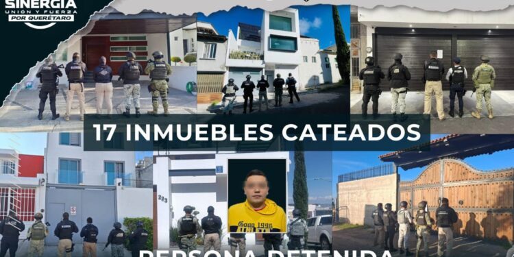 Sinergia por Querétaro: Se aseguraron 18 vehículos tras 17 cateos simultáneos
