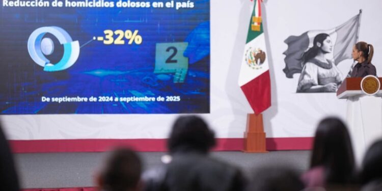 Reducción significativa de homicidios dolosos: Sheinbaum