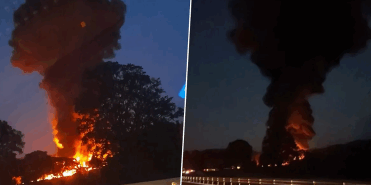 Explota pipa de gas en la México-Puebla