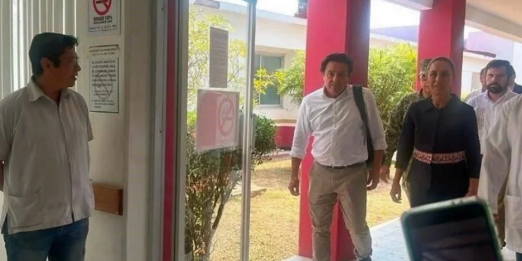 Visita Sheinbaum a heridos por descarrilamiento del Tren del Istmo