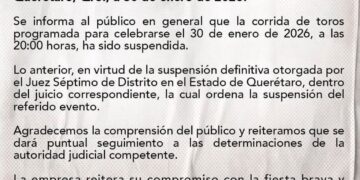 Suspenden corrida de toros programada para este 30 de enero en Juriquilla