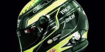 Presentan nuevo casco de Sergio Pérez para su retorno a F1