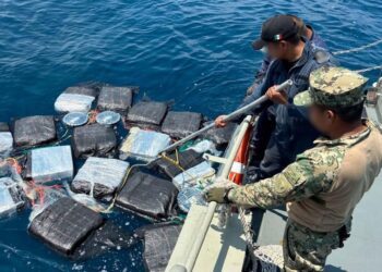 Aseguran casi una tonelada de cocaína frente a costas de Chiapas