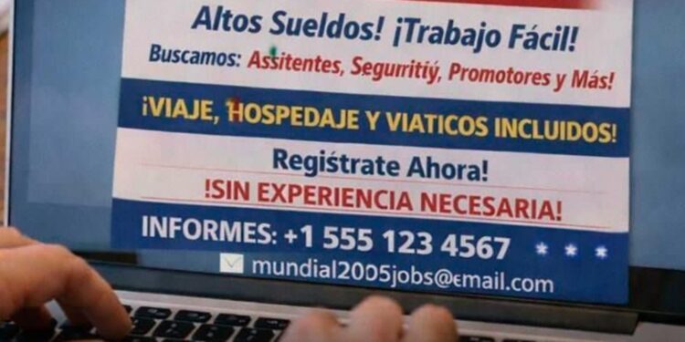 Alerta por falsas ofertas de empleo ligadas al Mundial 2026