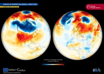 Marzo de 2026 fue el cuarto más cálido a nivel mundial, según Copernicus