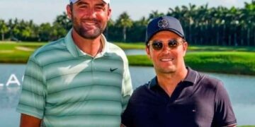 Juega Checo golf junto a Scheffler previo a Miami