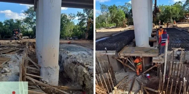 Exhiben “reforzamiento” de pilotes del Tren Maya