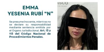 A proceso mujer expolicía por participar en un feminicidio en Jalisco