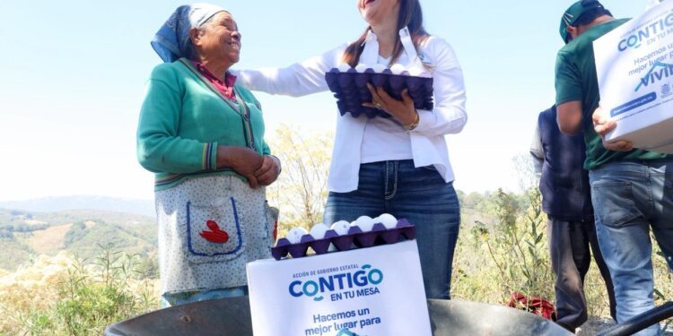 Encabeza Sonia Rocha entrega de apoyos alimentarios en San Joaquín