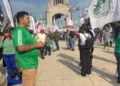 Arriban simpatizantes de CSP al Monumento a la Revolución