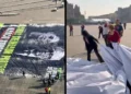 Retiran lona contra Rocha y Sheinbaum en el Zócalo