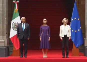 Recibe Sheinbaum a presidenta de la UE