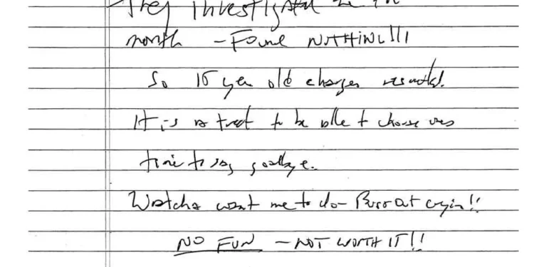 Se publica la supuesta nota de suicidio de Epstein