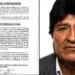 Ordena Fiscalía de Bolivia captura de Evo Morales