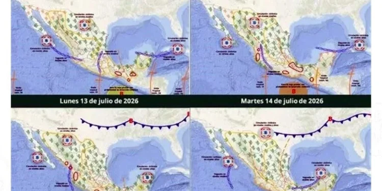 Alertan por fuertes lluvias en 12 estados