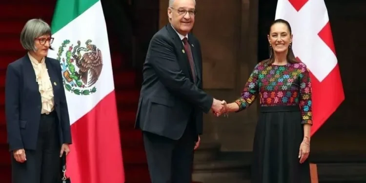 Recibe Sheinbaum a Presidente de Suiza en Palacio Nacional
