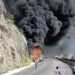 Bloquean choque múltiple e incendio Carretera 57 en Coahuila