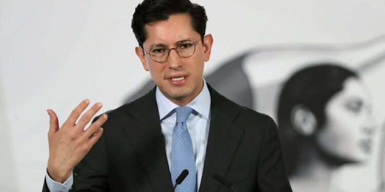 Imagen de archivo del canciller mexicano Roberto Velasco, hablando durante una rueda de prensa en el Palacio Nacional de la Ciudad de México (México). EFE/Mario Guzmán