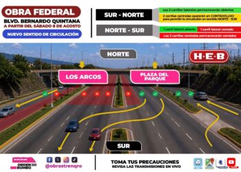 Cierre de carriles en Bernardo Quintana desde mañana