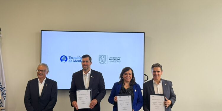 Firman alianza la UAQ y el Tec de Monterrey para potenciar la investigación