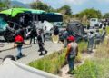 Choque entre vehículo de Guardia Nacional y autobús deja una mujer muerta y 15 heridos en Chiapas
