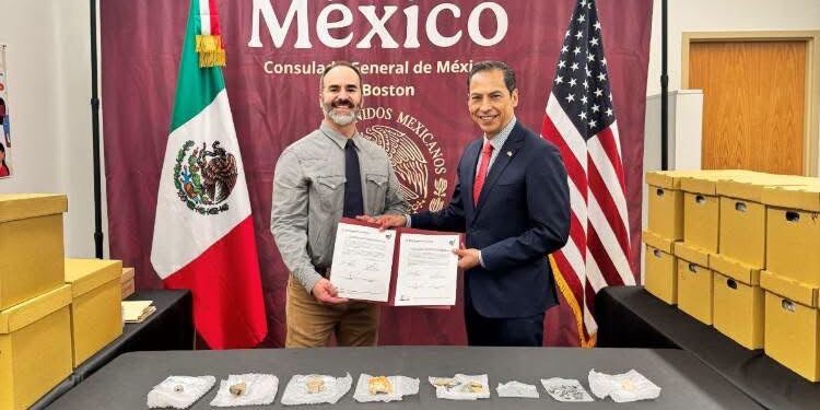 México recibe en Boston 1,132 bienes arqueológicos restituidos voluntariamente