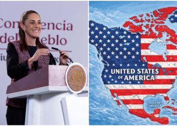 Sheinbaum dice que México “no es colonia de ningún país” frente a mapa publicado por Trump