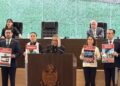 Entre protesta de la Cuarta Transfomación, Eric Gudiño entrega a congreso quinto informe de gobierno de Mauricio Kuri