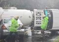 Pipa de gas vuelca en la México-Cuernavaca; provoca cierre de la circulación