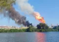 Reportan incendio en zona de Dos Bocas