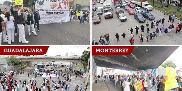 Sindicato del IMSS paraliza vialidades por falta de insumos