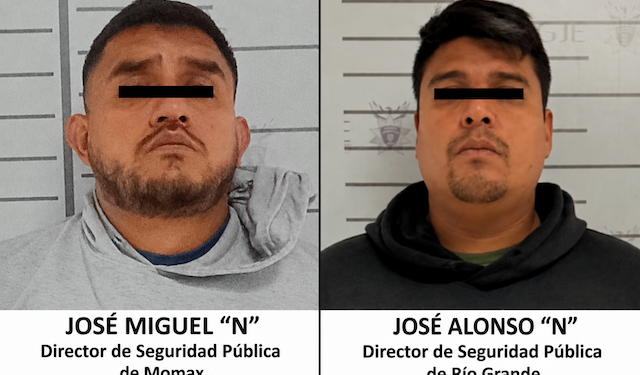 Los dos directores municipales de seguridad, aprehendidos / Fotos de la FGJE de Zacatecas